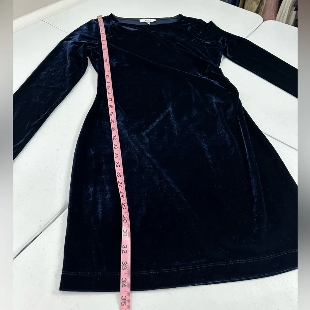 Reiss Katie Cut Out Velvet Mini Dress Navy Size 8 - Picture 9 of 11